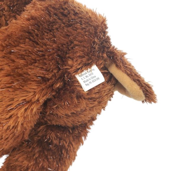 Hallmark COMET Reindeer Plush Toy 16” Stuffed Animal Tinsel Fur Bell On Neck New - Picture 4 of 5